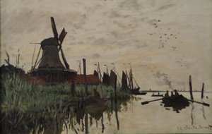 Windmill and Boats near Zaandam, Holland by Claude Monet